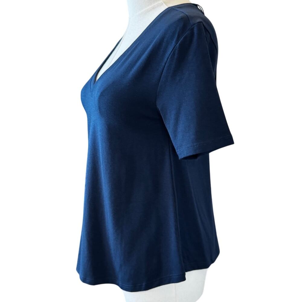 Anthropologie UNIVERSAL STANDARD Women's Navy Penia Easy Tee Size 4XS SMALL - Picture 3 of 7